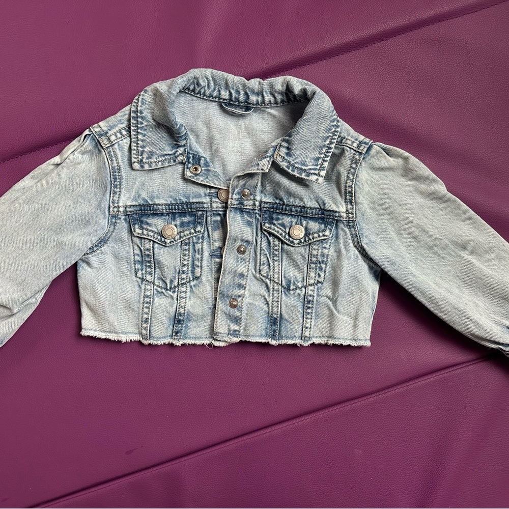 GAP Light Blue Kids Cropped Denim Jacket